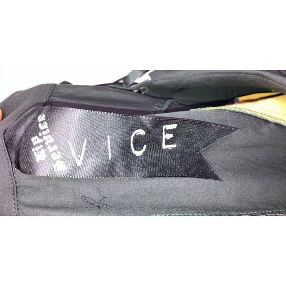 L Vintage Lip Service  Vice Cyberpunk Dress w Bug Necklace Steampunk Goth Insect - Picture 9 of 12